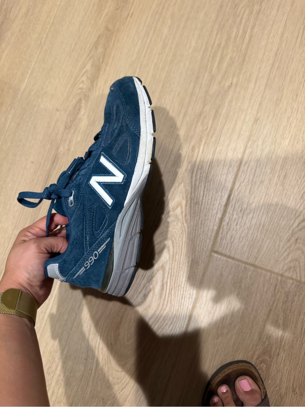 New Balance Kids Navy Blue Suede 990 Sneaker